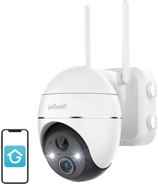 bezdrátová venkovní wi‑fi kamera 3mp ieGeek zs-gx1s bílá 5200 mah
