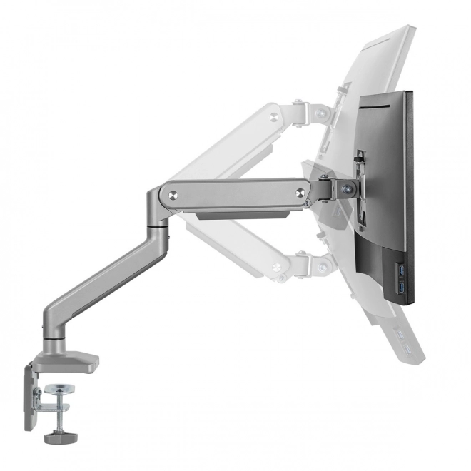 Ergonomické rameno na monitor s plynovou pružinou Ergo Office Stříbrný