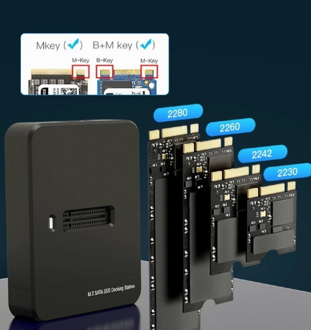 Dokovací stanice pro disky M.2 SATA a NVME USB-C