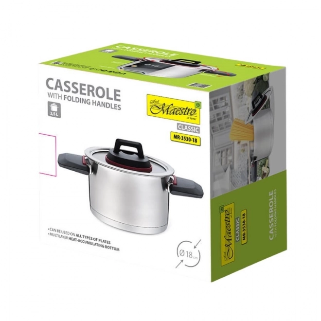 Hrnec se sklopnými uchy 18 cm, 2,3 l MR-3530-18