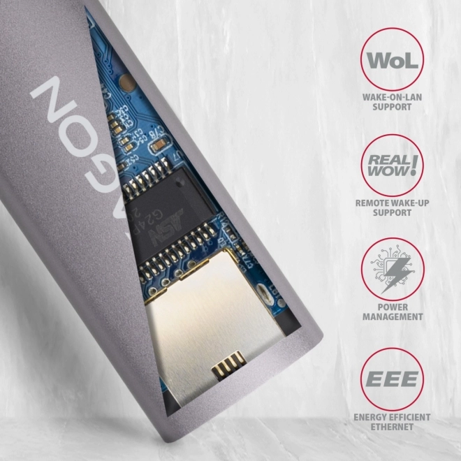 ADE-TRC Gigabitový ethernetový adaptér, USB-C 3.2 Gen 1, automatická instalace, kov, titanově šedý