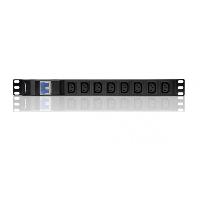 Napájecí lišta pro 19palcový rack | jistič | 1U | 10A | PDU | 8xIEC C13 | 2m