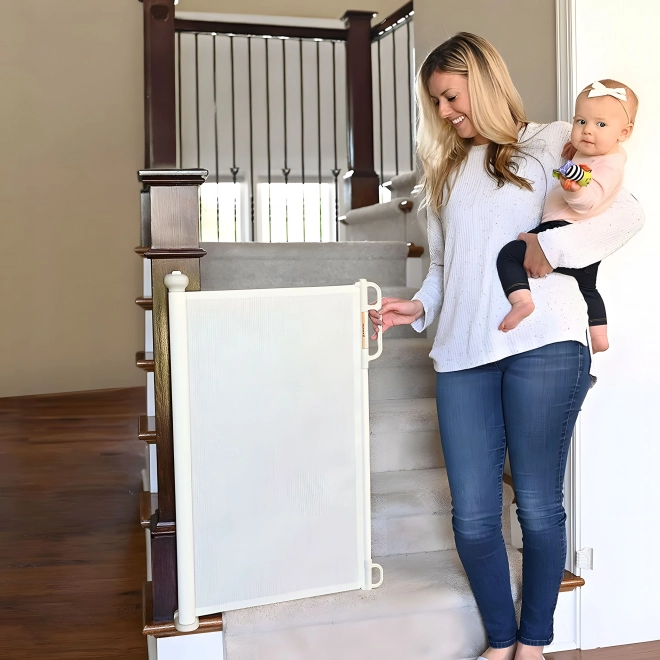 Bezpečnostní zábrana na schody a dveře ECOTOYS, béžová, 150 cm