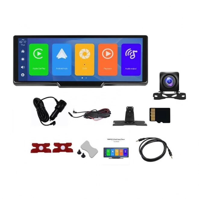 Monitor do auta Podofo 9,3'' s Carplay a Android Auto s přední a zadní kamerou