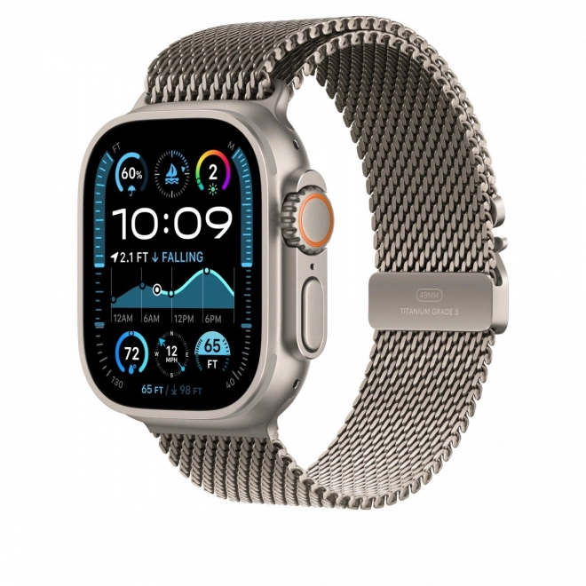 Milánský náramek z titanu v přírodní barvě pro 49 mm obálku - velikost S
