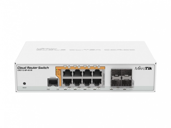 PoE přepínač MikroTik CRS112-8P-4S-IN s 8xGbE a 4xSFP