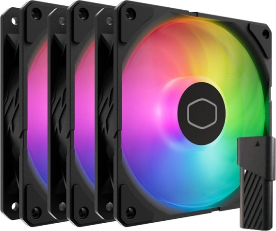 Ventilátory cooler master sickleflow edge 120 argb, sada 3 ks (černé)