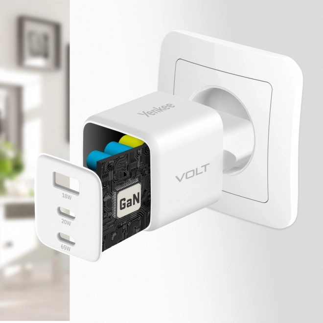 Síťová nabíječka s 3 USB a 65W Power Delivery