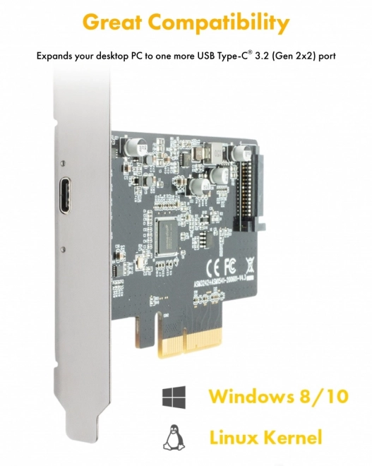 IB-PCI1901-C32 PCIe karta, TYPE-C USB 3.2 (Gen 2x2)