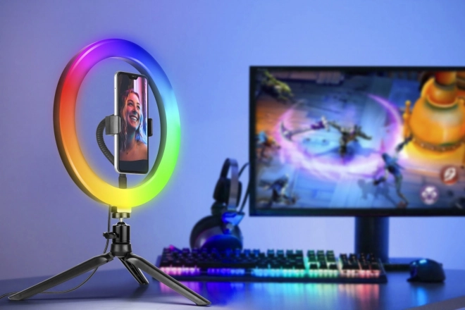 RGB RING 26 cm kruhové světlo se stativem