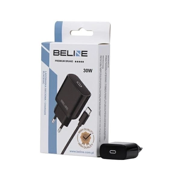30W síťová nabíječka GaN USB-C + kabel USB-C – Černá