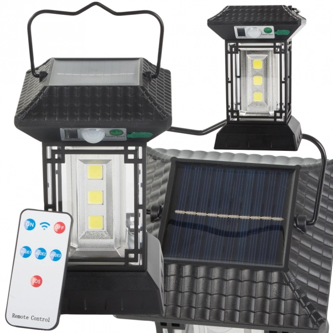 Solární lampa s pohybovým senzorem a dálkovým ovládáním
