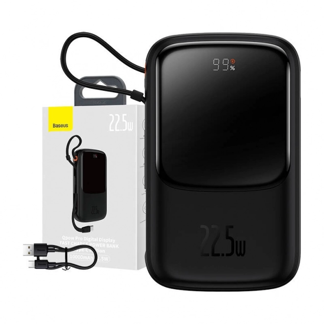 Powerbanka Baseus Qpow Pro s USB-C kabelem černá