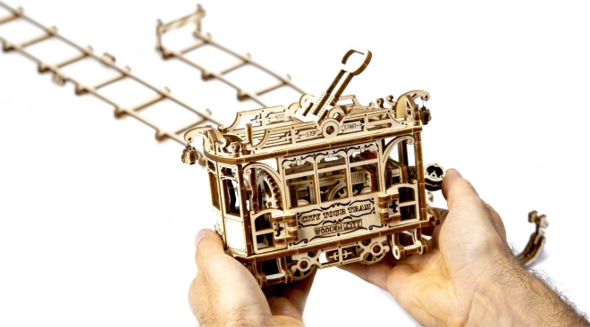 Dřevěné 3D puzzle - Tramvaj s kolejemi