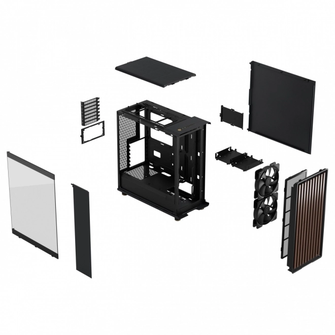 Fractal Design skříň North černá s dřevěnými prvky