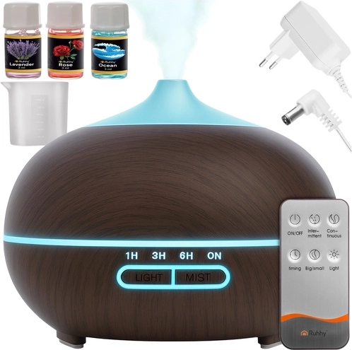 Ultrazvukový aroma difuzér a zvlhčovač 400 ml s LED, ionizací a dálkovým ovladačem