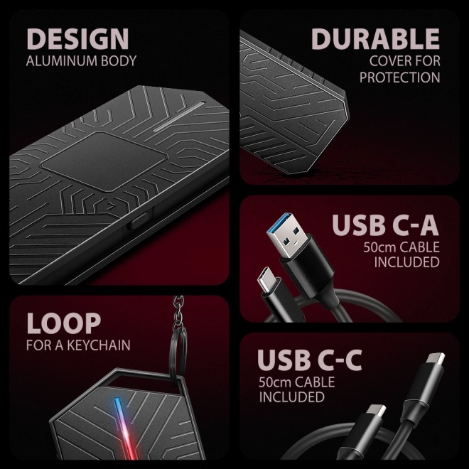 Herní externí SSD obal AXAGON EEM2