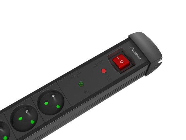 Napájecí lišta 1,5 m 5x230V SP1-05E-0150-BK