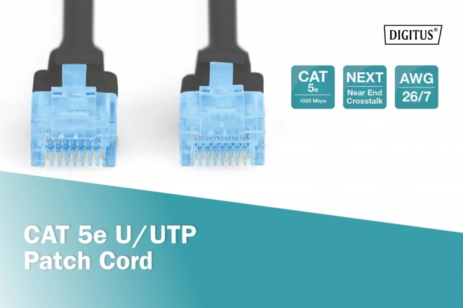 Patch kabel U/UTP cat.5e PVC 3m černý