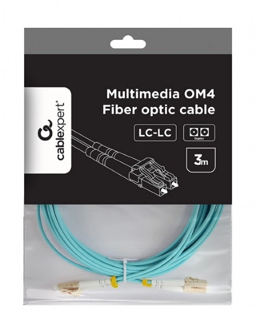 Optický kabel OM4 mimovlnový duplex LC/LC 3m