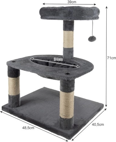 Šedý kočičí strom 71 cm