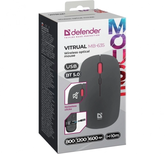 Bezdrátová myš Silent Click Vitrual MB-635 RF+BT 1600DPI 4P