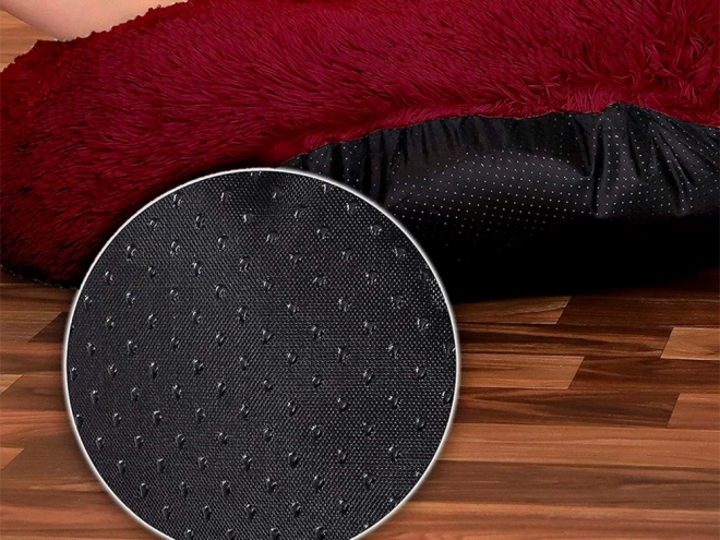 Chlupatý pelíšek pro kočky měkký polštářek na gauč 80 cm – bordó