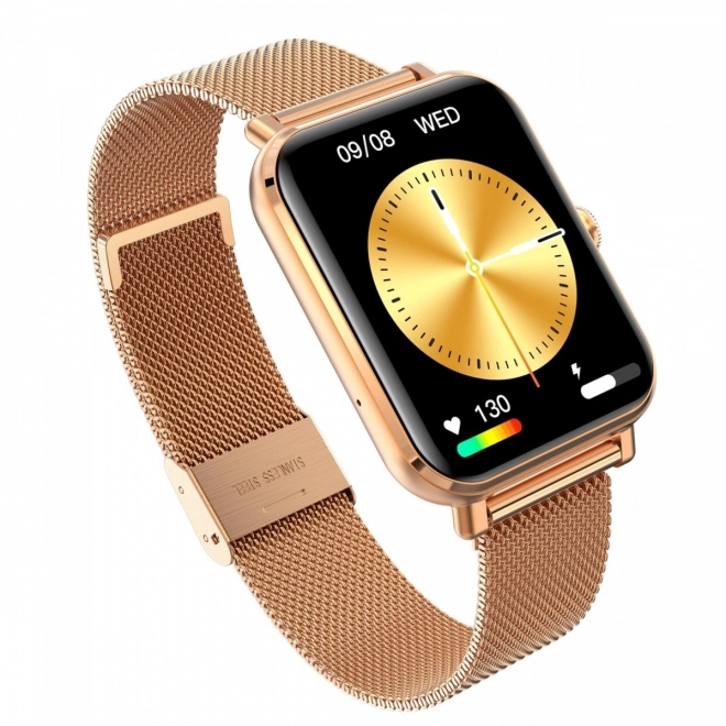 Energetický a elegantní smartwatch Garett GRC Classic zlatý nerez