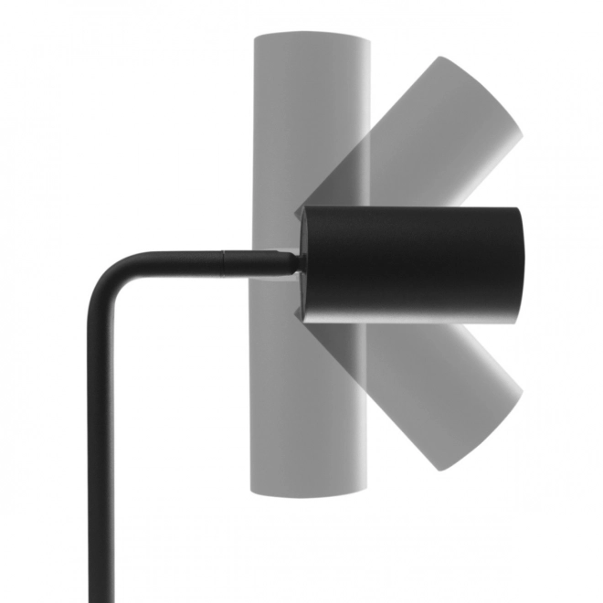Stolní lampa Maclean s vypínačem, černá, kulatá