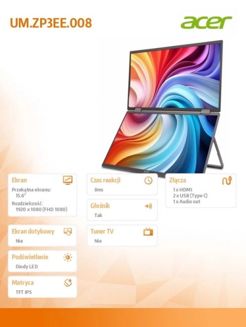 Mobilní duální monitor 16'' ACER
