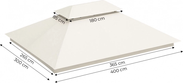 Náhradní střecha pro zahradní pavilon 3x4 m voděodolná s ventilačním otvorem MultiGarden