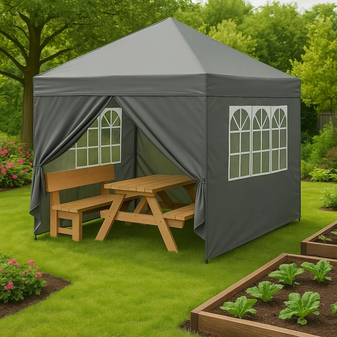 Zahradní pavilonový stan 3x3 m Pop-Up se 4 bočními stěnami MultiGarden