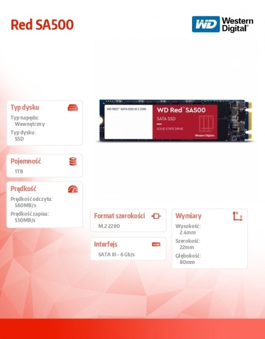 Disk WD Red SA500 SSD 1TB pro NAS