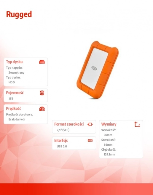 LaCie Rugged odolný externí disk 1 TB s USB-C