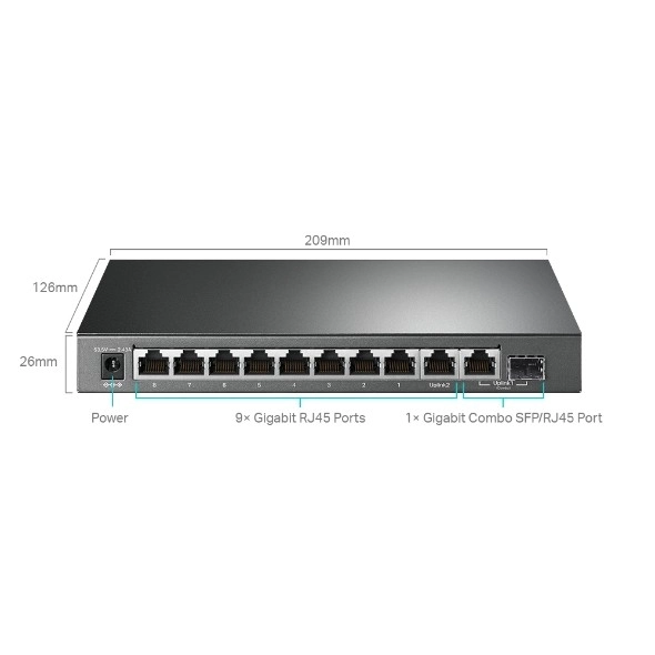 Přepínač SG1210MPE Smart 8GE PoE+ 1GE 1SFP