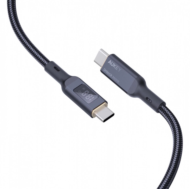 Kabel USB-C na USB-C Aukey CB-MCC102, 100W, 1,8 m (černý)