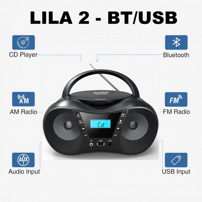 Přenosný CD přehrávač s USB a Bluetooth
