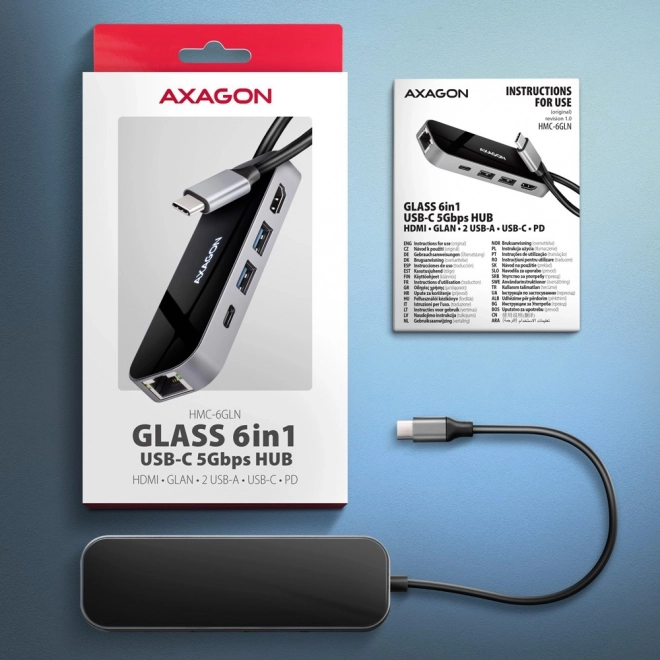 Wieloportový USB-C hub 6v1 pro notebooky a telefony