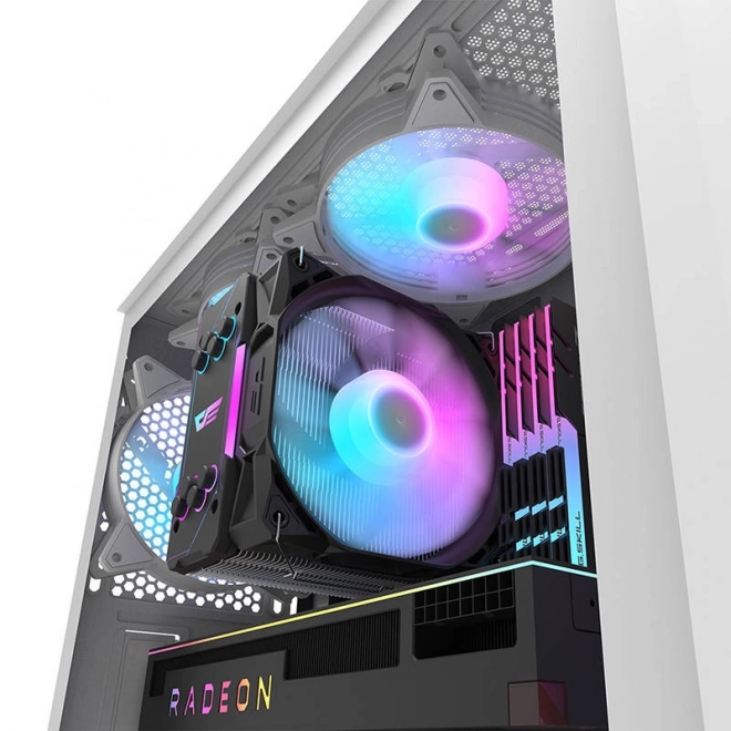 Počítačová skříň Darkflash DK352 Plus se 4 ventilátory (černobílá)