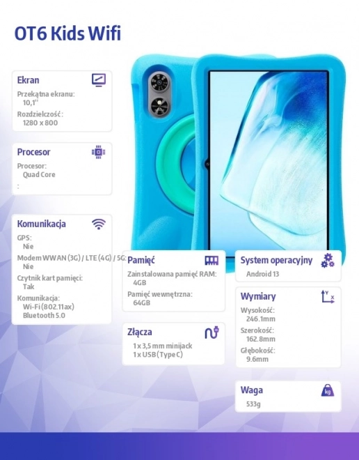 Dětský tablet Wifi 10 palců 4/64GB zelený