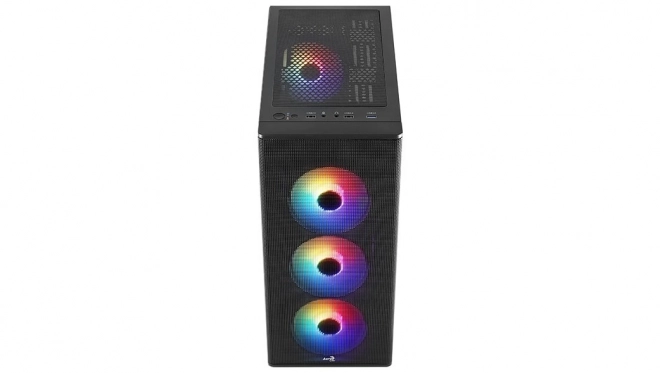 Designer černá Mid Tower skříň RGB