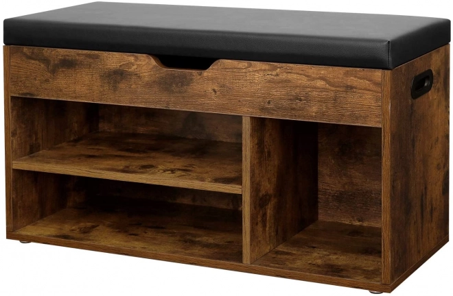 Dřevěná lavice na boty v loft stylu