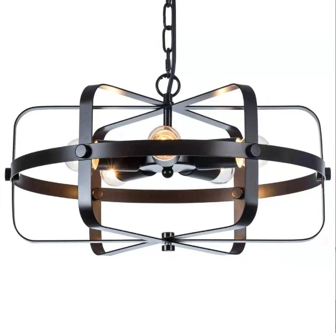 Industriální závěsná lampa s klecovým designem