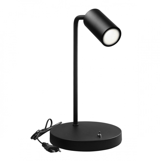 Stolní lampa Maclean s vypínačem, černá, kulatá