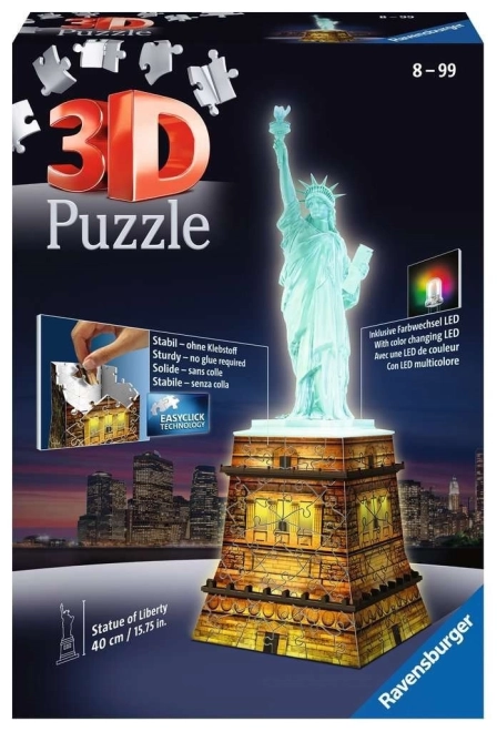 Svítící 3D puzzle Socha Svobody Noční edice 108 dílků