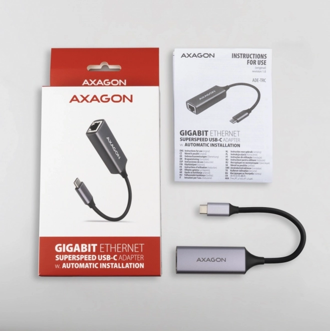 ADE-TRC Gigabitový ethernetový adaptér, USB-C 3.2 Gen 1, automatická instalace, kov, titanově šedý