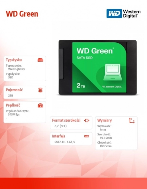 SSD disk WD Green 2TB SATA 2,5"