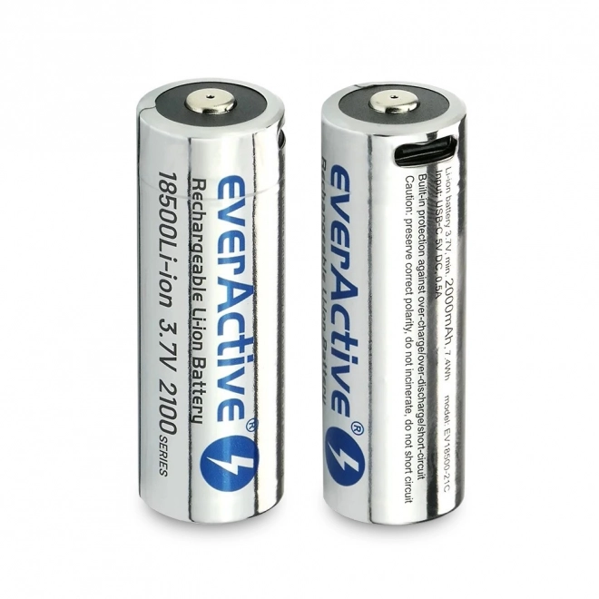 Dobíjecí akumulátor EverActive 18500 Li-ion 3,7V 2100 mAh USB-C