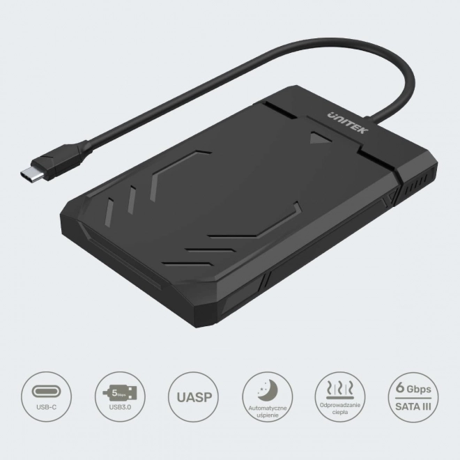 Obal na disk Unitek pro SATA HDD/SSD s USB-C a UASP