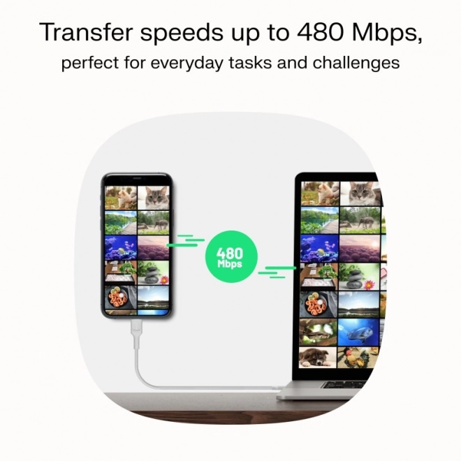Kabel USB-C-USB-C PowerStream 100 W 1.2 m bílý